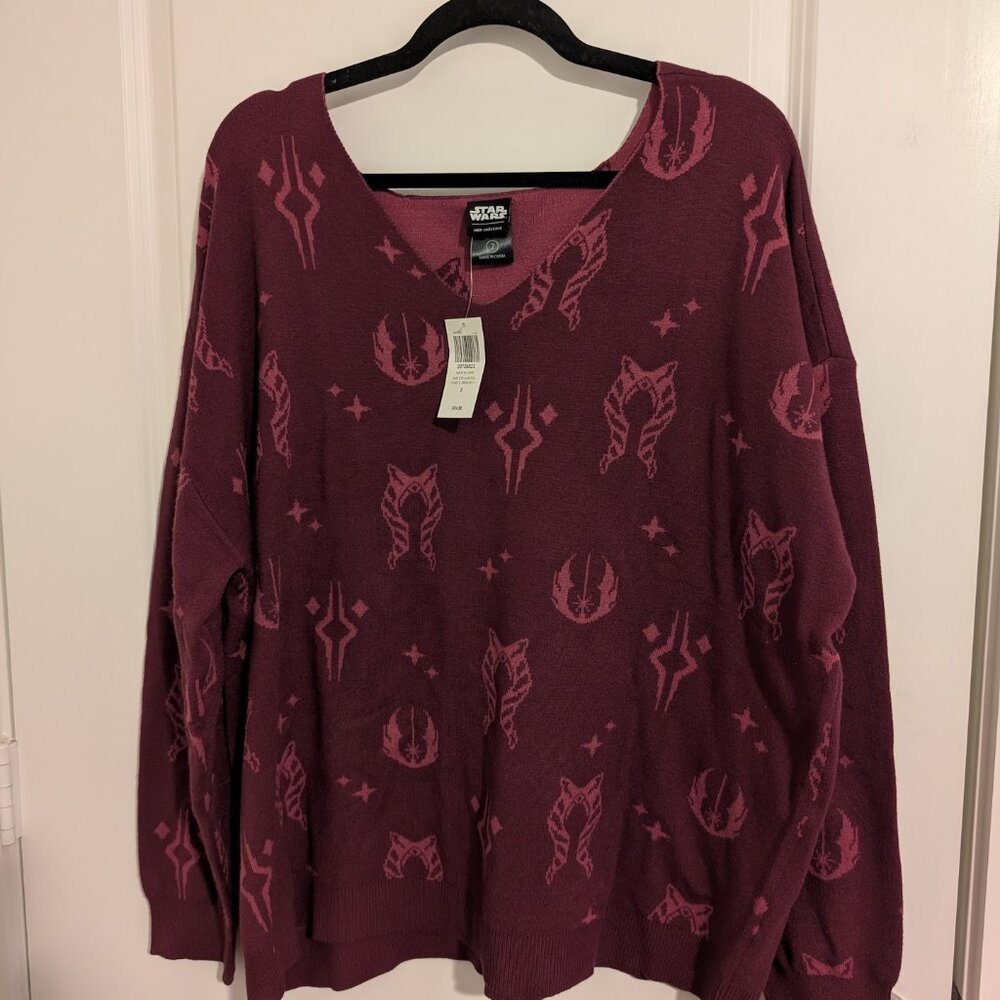 Her Universe Star Wars Burgundy V-Neck Sweater